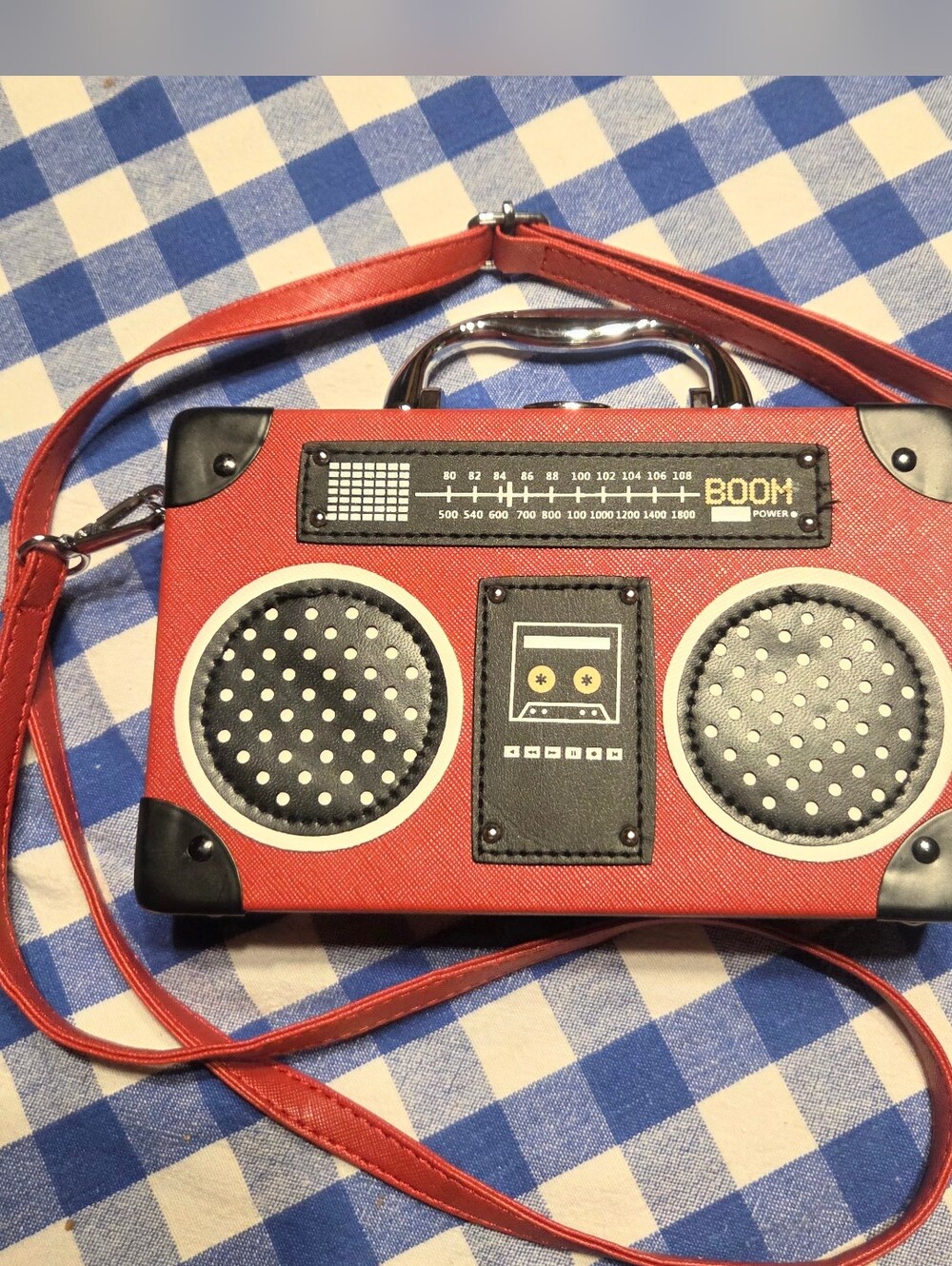 RETRO BOOMBOX radio Shaped Crossbody Handbag